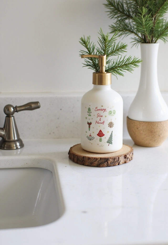 29 Bathroom Christmas Decor Ideas That Spark Joy 5 29 Bathroom Christmas Decor Ideas That Spark Joy - 5. DIY Holiday Soap Dispenser