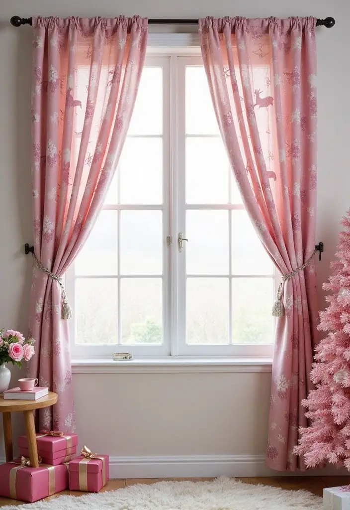 29 Christmas Curtain Ideas That Transform Any Room - 2. Festive Patterned Curtains