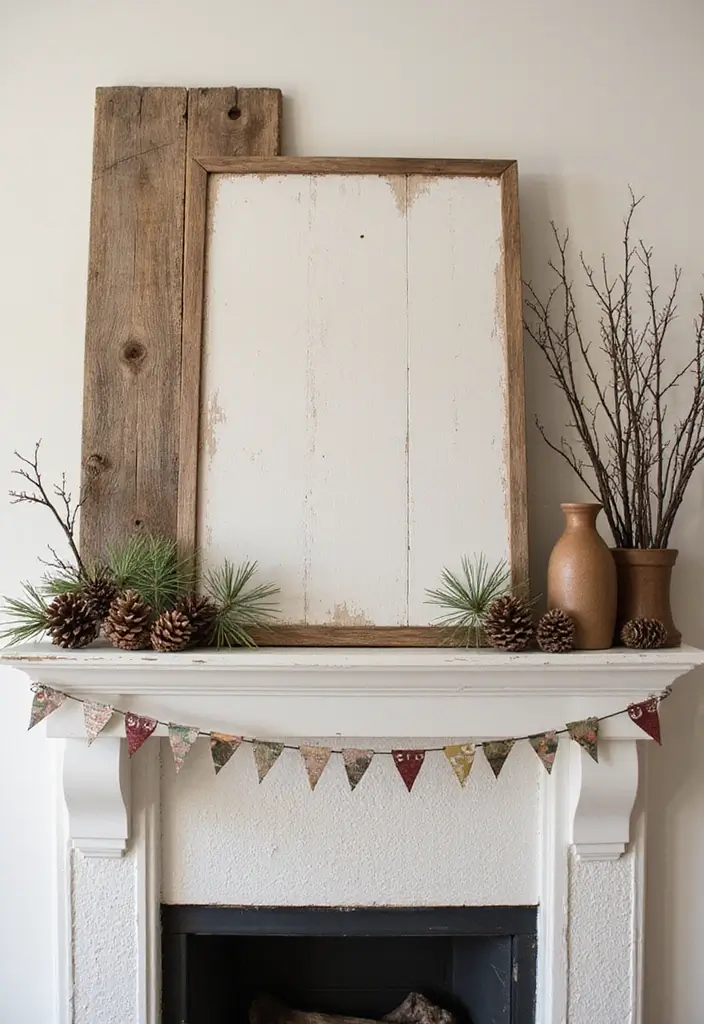 29 Christmas Mantel Decorating Ideas You’ll Want to Try 10 29 Christmas Mantel Decorating Ideas You’ll Want to Try - 10. Rustic Wooden Accents
