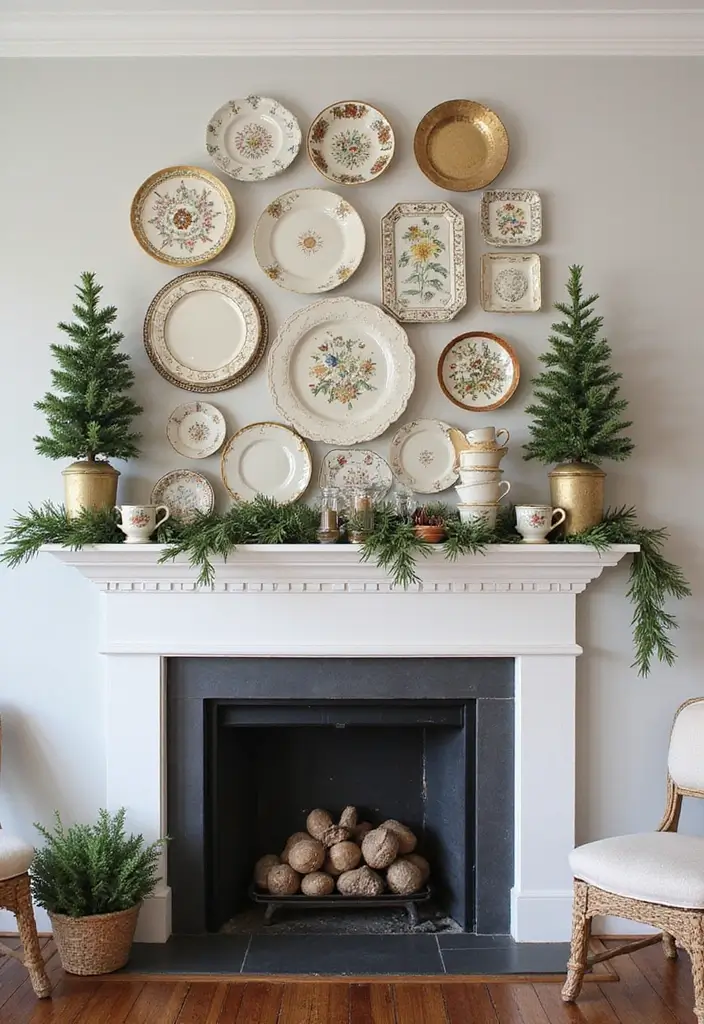 29 Christmas Mantel Decorating Ideas You’ll Want to Try 12 29 Christmas Mantel Decorating Ideas You’ll Want to Try - 12. Festive Tableware Displays