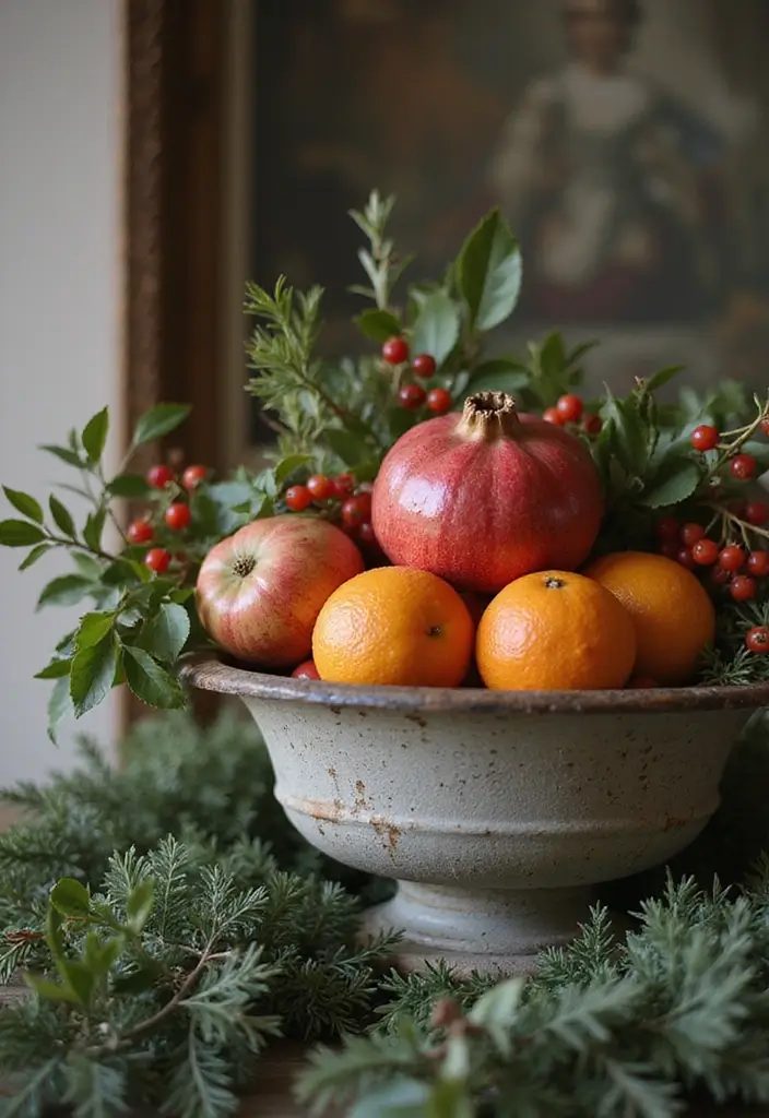 29 Christmas Mantel Decorating Ideas You’ll Want to Try 14 29 Christmas Mantel Decorating Ideas You’ll Want to Try - 14. Seasonal Fruit Arrangements