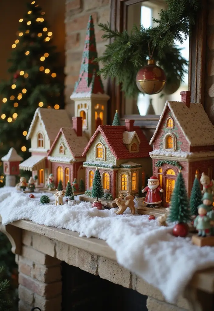 29 Christmas Mantel Decorating Ideas You’ll Want to Try 19 29 Christmas Mantel Decorating Ideas You’ll Want to Try - 19. Themed Holiday Village Displays