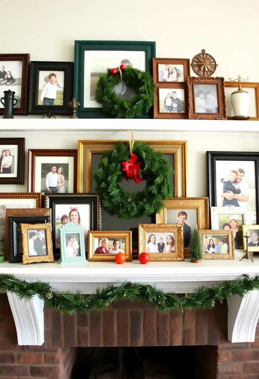 29 Christmas Mantel Decorating Ideas You’ll Want to Try 21 29 Christmas Mantel Decorating Ideas You’ll Want to Try - 21. Vintage Photo Frames