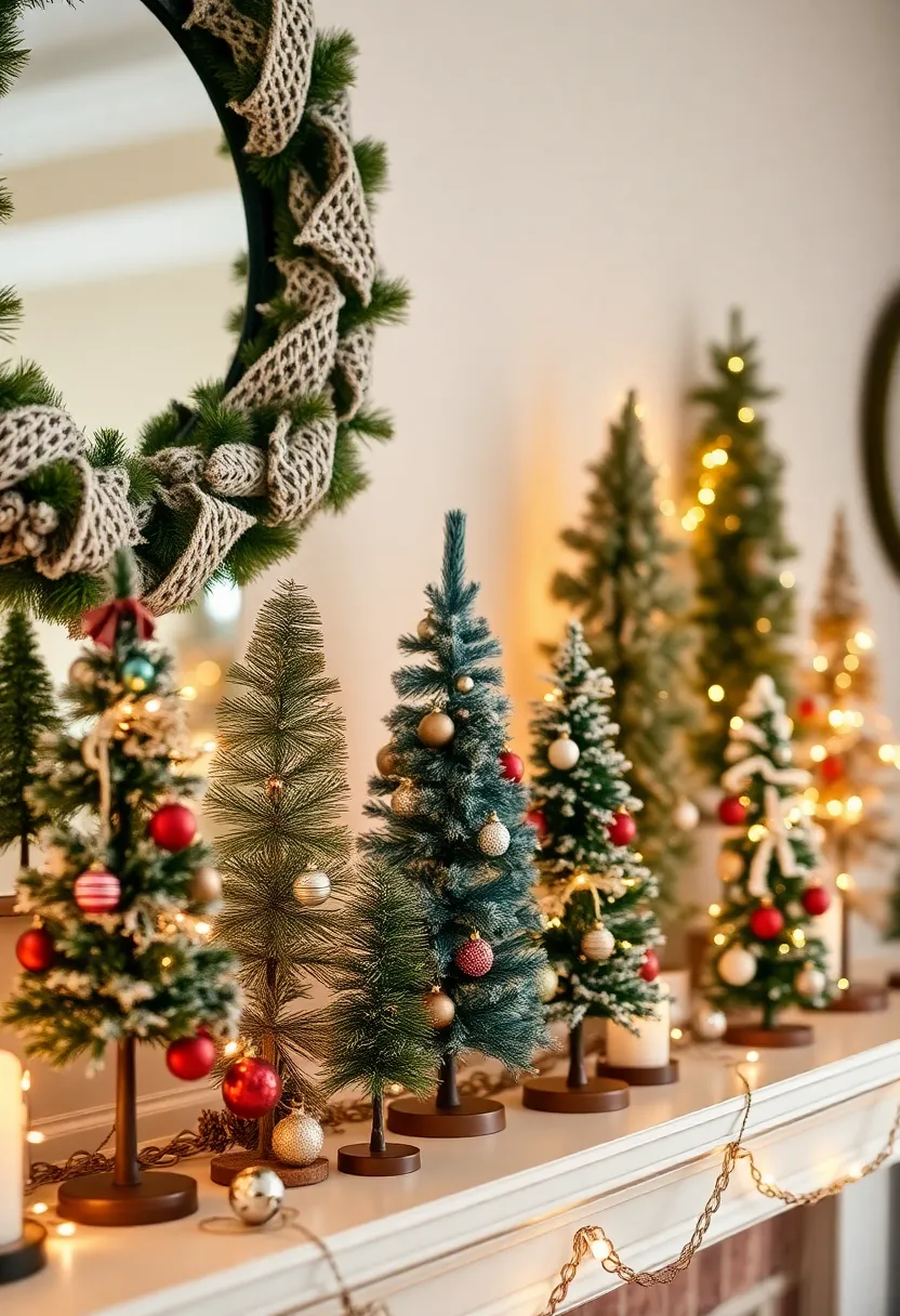 29 Christmas Mantel Decorating Ideas You’ll Want to Try 28 29 Christmas Mantel Decorating Ideas You’ll Want to Try - 28. Seasonal Tabletop Trees