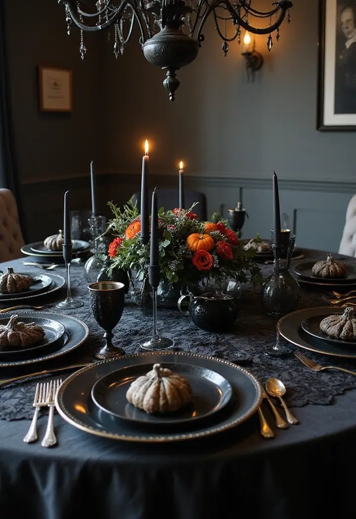 29 Halloween Decoration Ideas That Feel Unique & Fun 10 29 Halloween Decoration Ideas That Feel Unique & Fun - 10. Ghoulish Table Settings