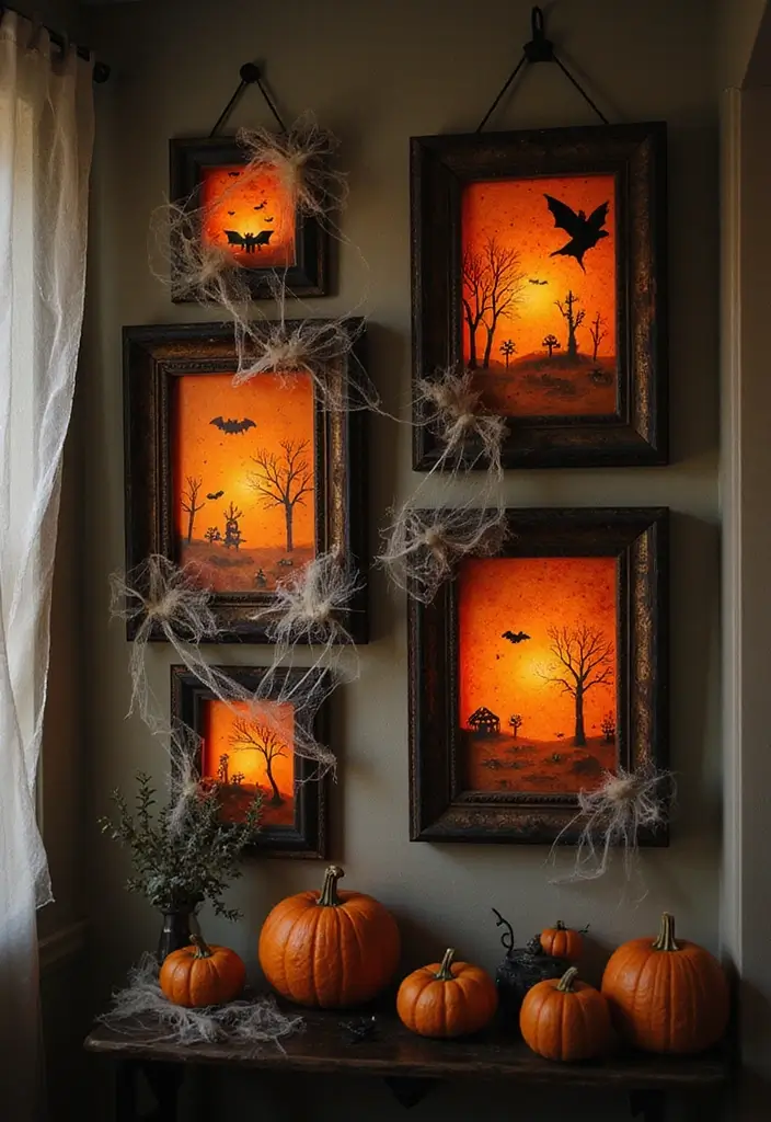 29 Halloween Decoration Ideas That Feel Unique & Fun 17 29 Halloween Decoration Ideas That Feel Unique & Fun - 17. Haunted Picture Frames