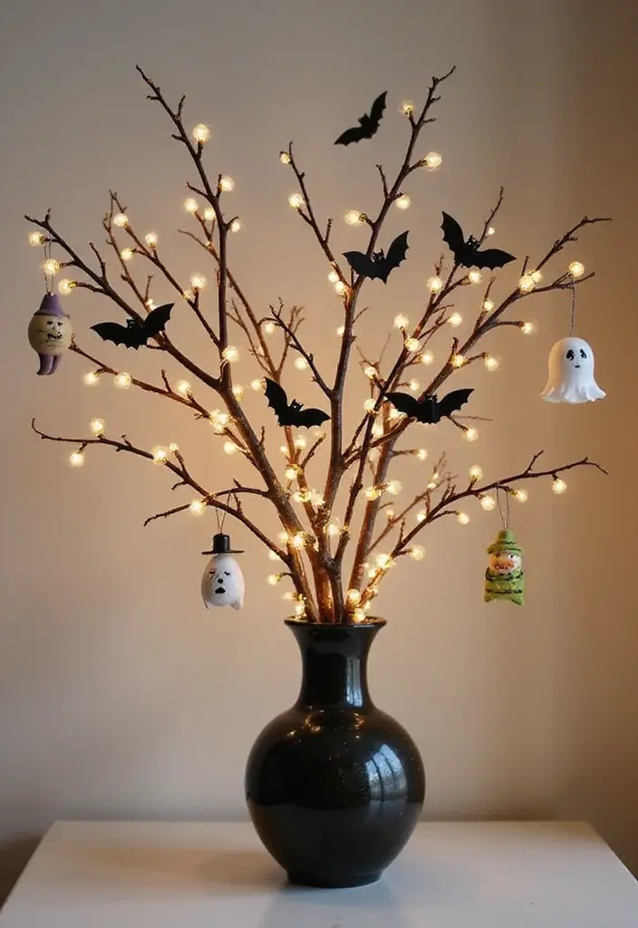 29 Halloween Decoration Ideas That Feel Unique & Fun 2 29 Halloween Decoration Ideas That Feel Unique & Fun - 2. Boo-tiful Branch Arrangements