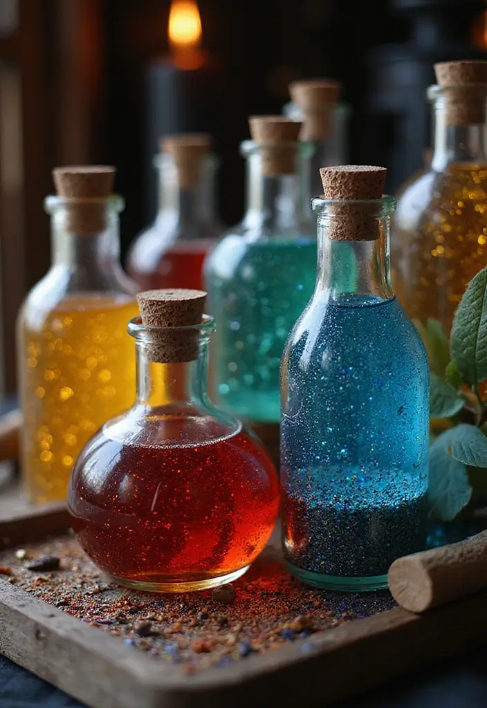 29 Halloween Decoration Ideas That Feel Unique & Fun 20 29 Halloween Decoration Ideas That Feel Unique & Fun - 20. Potion Bottles