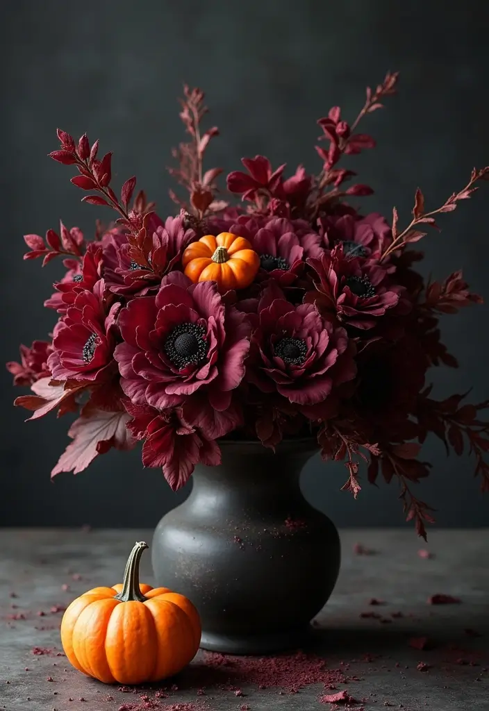 29 Halloween Decoration Ideas That Feel Unique & Fun 24 29 Halloween Decoration Ideas That Feel Unique & Fun - 24. Halloween-Themed Floral Arrangements