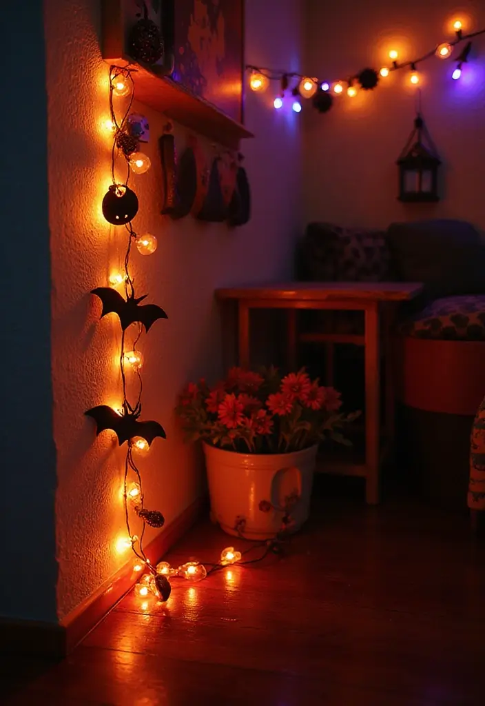 29 Halloween Decoration Ideas That Feel Unique & Fun 25 29 Halloween Decoration Ideas That Feel Unique & Fun - 25. Scary String Lights