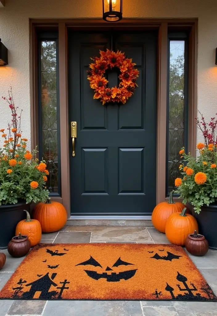 29 Halloween Decoration Ideas That Feel Unique & Fun 26 29 Halloween Decoration Ideas That Feel Unique & Fun - 26. Halloween-themed Doormats