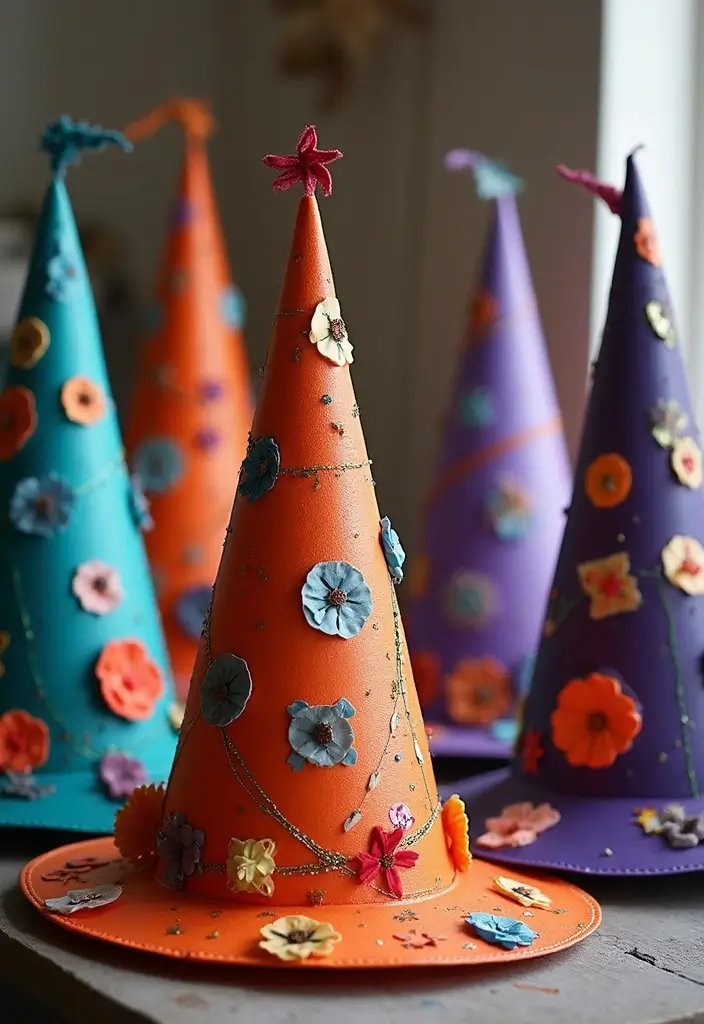 29 Halloween Decoration Ideas That Feel Unique & Fun 9 29 Halloween Decoration Ideas That Feel Unique & Fun - 9. DIY Witch Hats