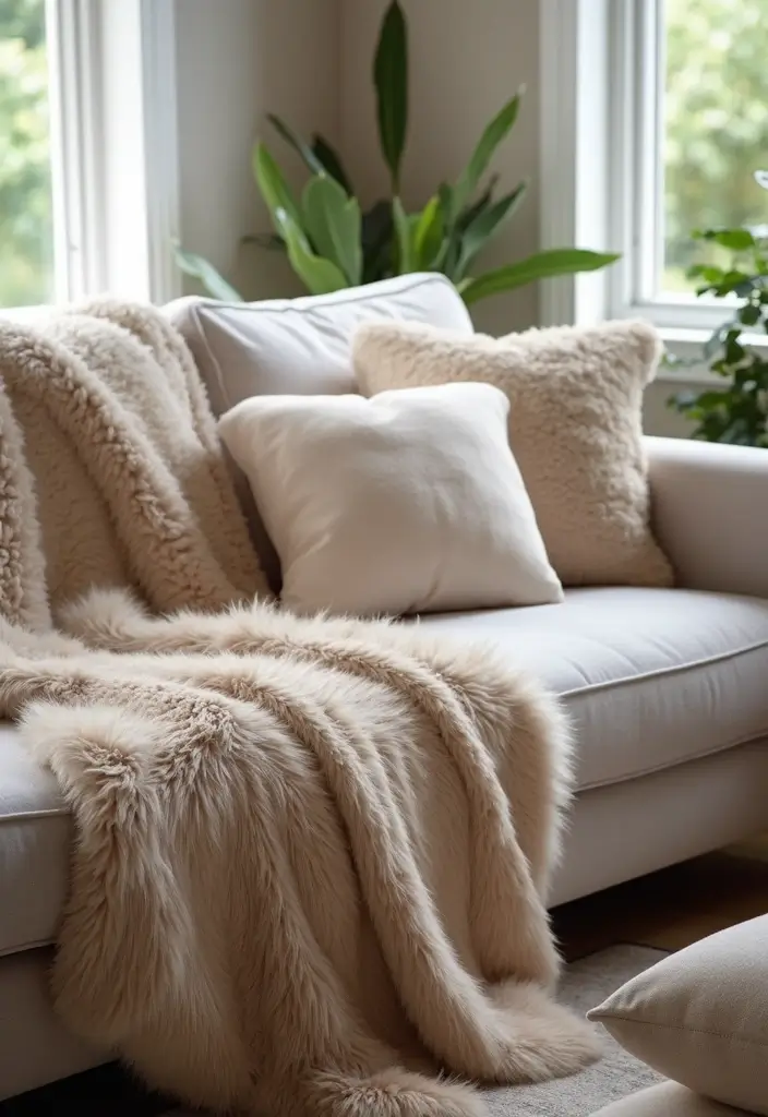 29 Living Room Christmas Decor Ideas You’ll Fall in Love With 13 29 Living Room Christmas Decor Ideas You’ll Fall in Love With - 13. Faux Fur Textiles