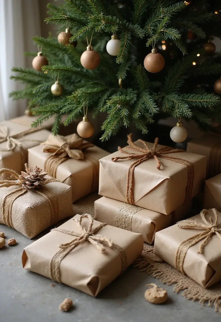 29 Living Room Christmas Decor Ideas You’ll Fall in Love With 21 29 Living Room Christmas Decor Ideas You’ll Fall in Love With - 21. Creative Gift Wrapping Displays