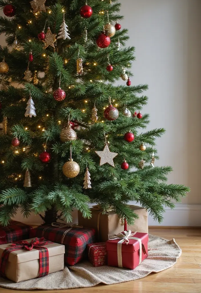 29 Living Room Christmas Decor Ideas You’ll Fall in Love With 5 29 Living Room Christmas Decor Ideas You’ll Fall in Love With - 5. Rustic Christmas Tree Skirt