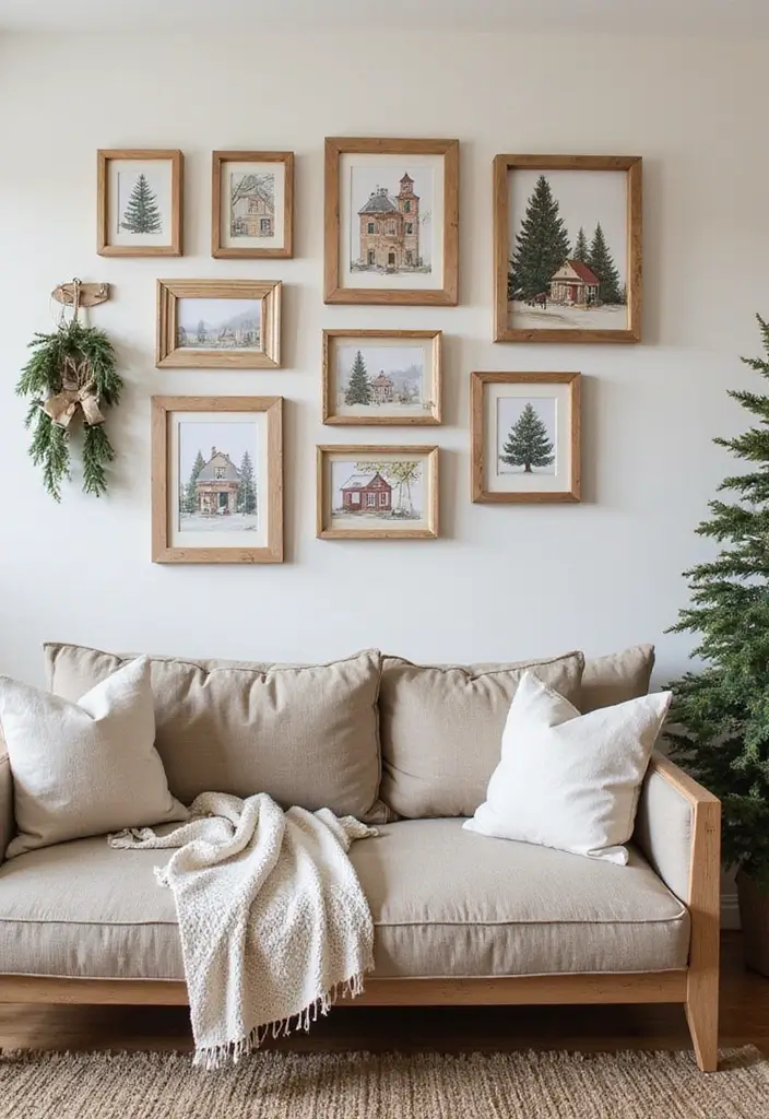 29 Living Room Christmas Decor Ideas You’ll Fall in Love With 8 29 Living Room Christmas Decor Ideas You’ll Fall in Love With - 8. Rustic Wall Art