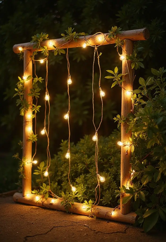 29 Outdoor Christmas Light Ideas That Shine Bright - 10. DIY Bamboo Light Frames