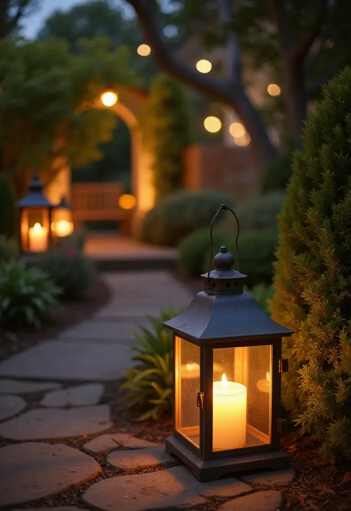 29 Outdoor Christmas Light Ideas That Shine Bright - 15. LED Candles in Lanterns