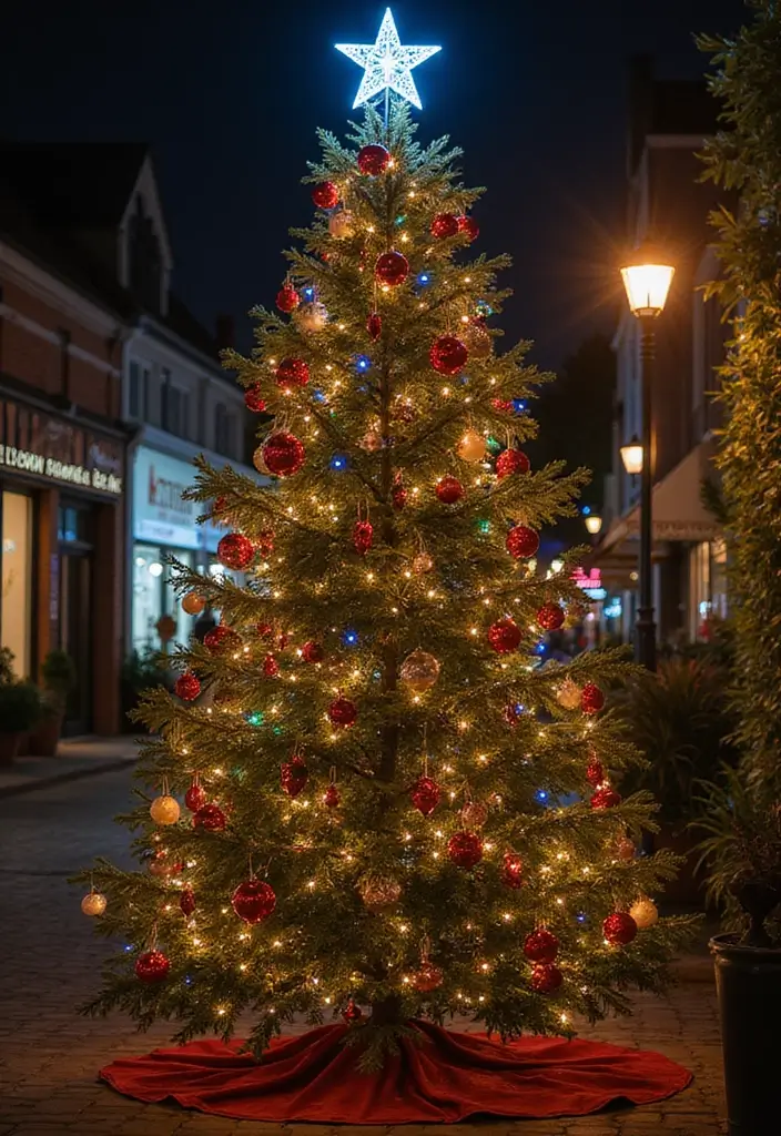 29 Outdoor Christmas Light Ideas That Shine Bright - 17. Christmas Tree Outdoor Light Displays