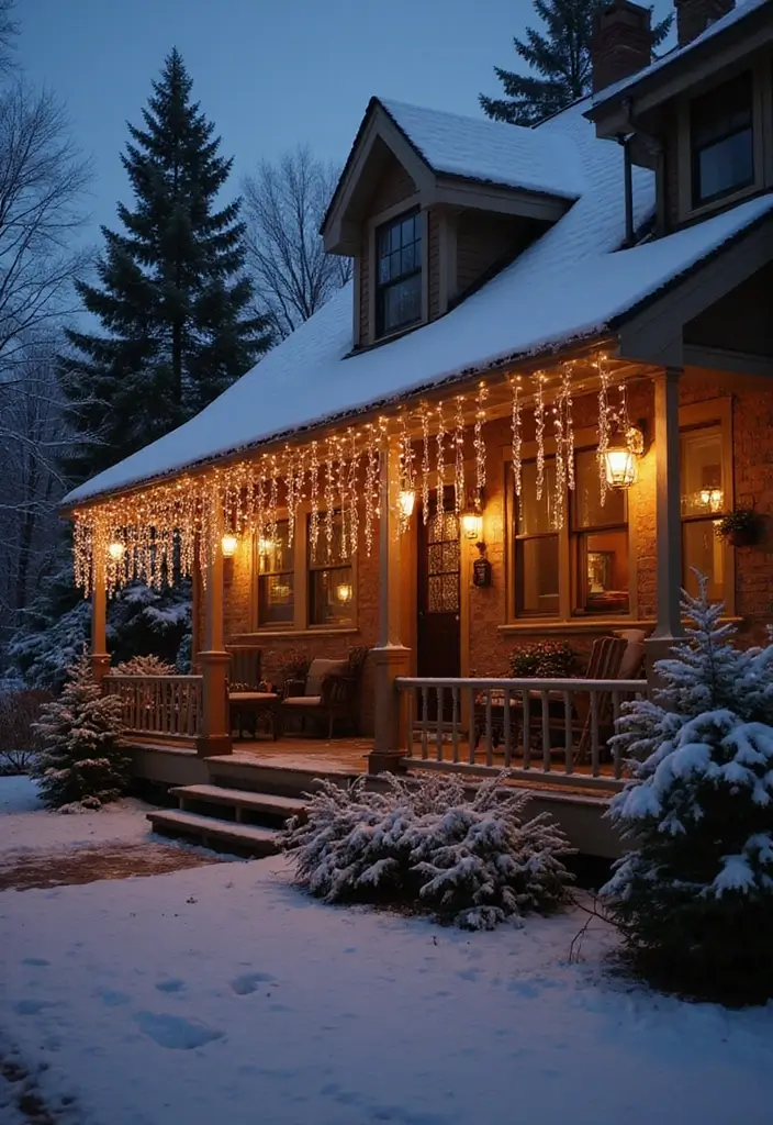 29 Outdoor Christmas Light Ideas That Shine Bright - 19. Icicle Lights