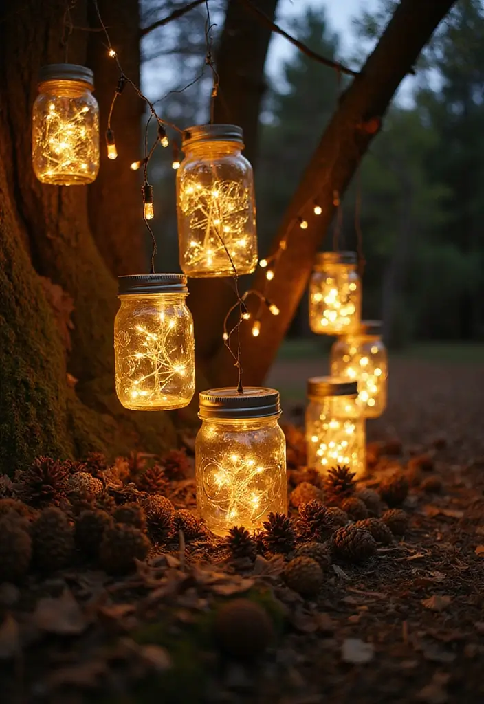 29 Outdoor Christmas Light Ideas That Shine Bright - 2. Recycled Jar Lanterns