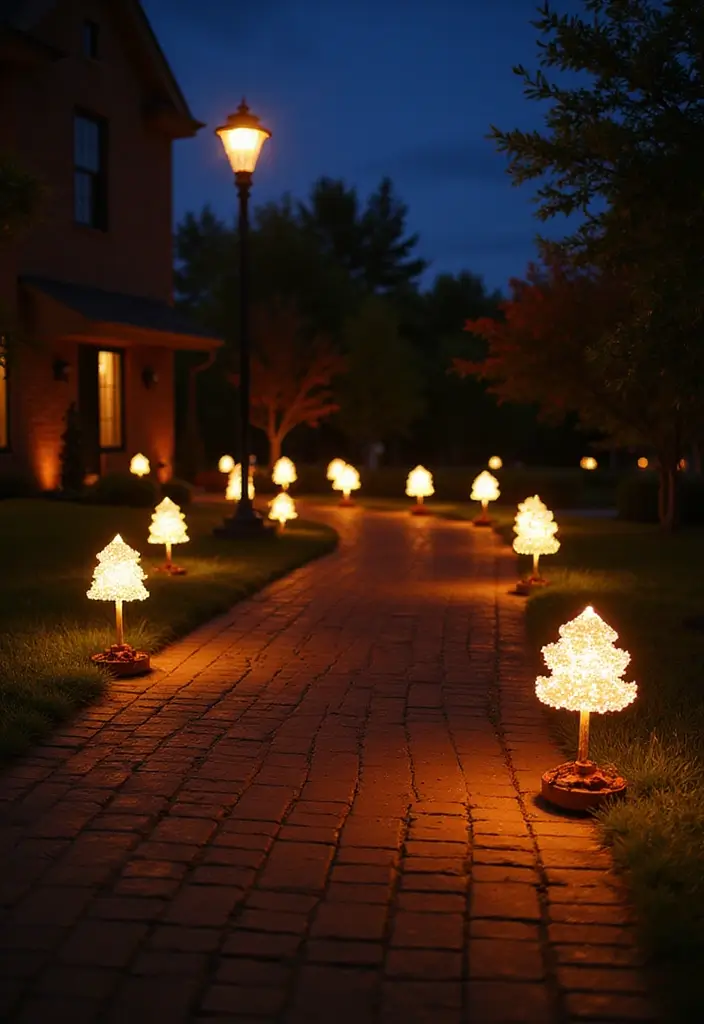 29 Outdoor Christmas Light Ideas That Shine Bright - 8. LED Pathway Markers