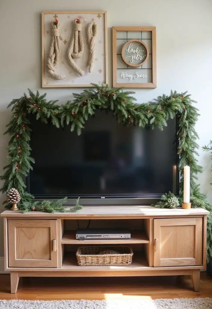 29 TV Stand Christmas Decor Ideas That Look Perfect 10 29 TV Stand Christmas Decor Ideas That Look Perfect - 10. DIY Decor Projects
