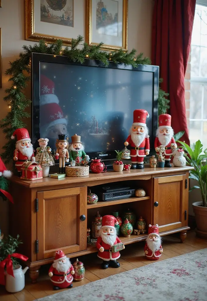 29 TV Stand Christmas Decor Ideas That Look Perfect 15 29 TV Stand Christmas Decor Ideas That Look Perfect - 15. Whimsical Touches