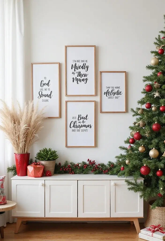 29 TV Stand Christmas Decor Ideas That Look Perfect 22 29 TV Stand Christmas Decor Ideas That Look Perfect - 22. Cheerful Holiday Quotes
