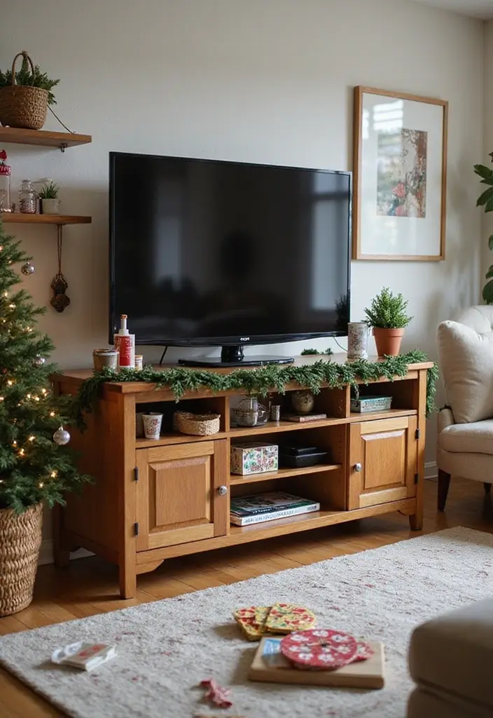 29 TV Stand Christmas Decor Ideas That Look Perfect 29 29 TV Stand Christmas Decor Ideas That Look Perfect - 29. Family Activity Area
