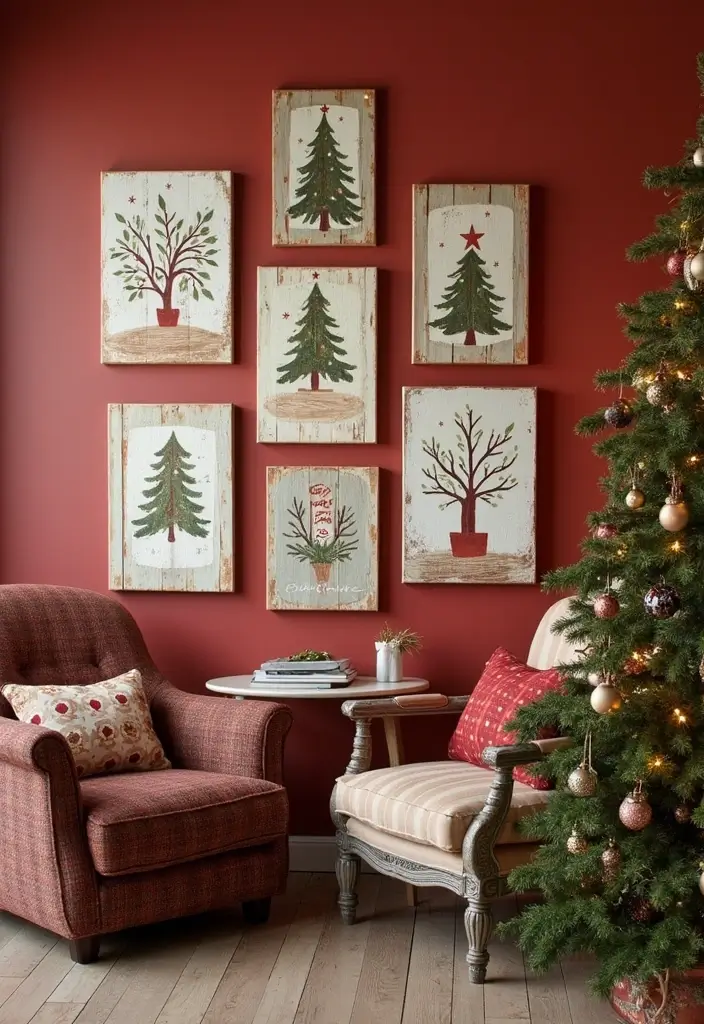30+ Christmas Home Decor Ideas That Feel Magical 15 30+ Christmas Home Decor Ideas That Feel Magical - 15. Seasonal Wall Art