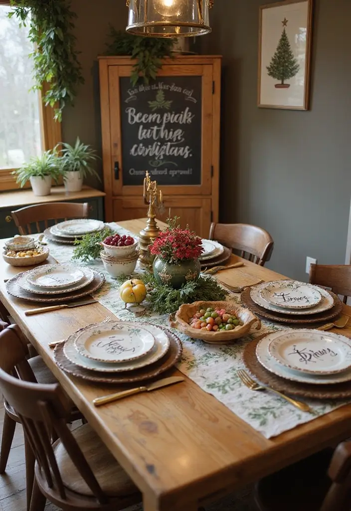 30+ Dining Table Christmas Decor Ideas for Family Gatherings 10 30+ Dining Table Christmas Decor Ideas for Family Gatherings - 10. Festive Table Signage