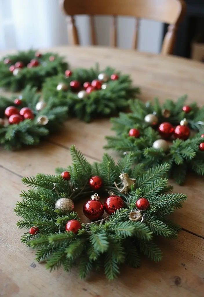30+ Dining Table Christmas Decor Ideas for Family Gatherings 15 30+ Dining Table Christmas Decor Ideas for Family Gatherings - 15. Christmas Wreaths
