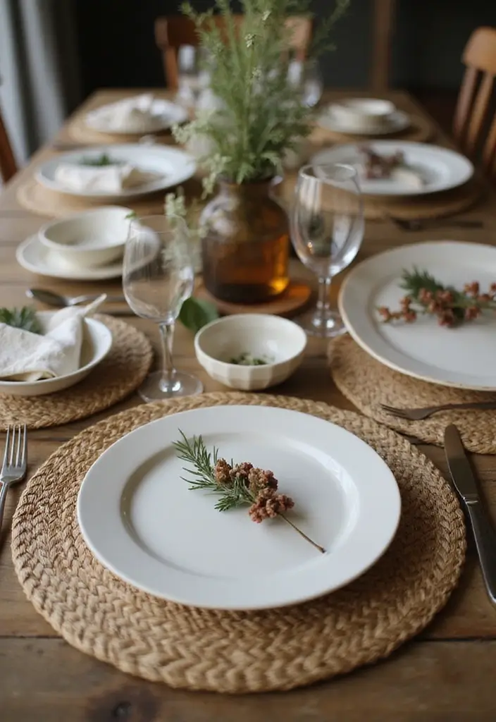 30+ Dining Table Christmas Decor Ideas for Family Gatherings 5 30+ Dining Table Christmas Decor Ideas for Family Gatherings - 5. Woven Place Mats
