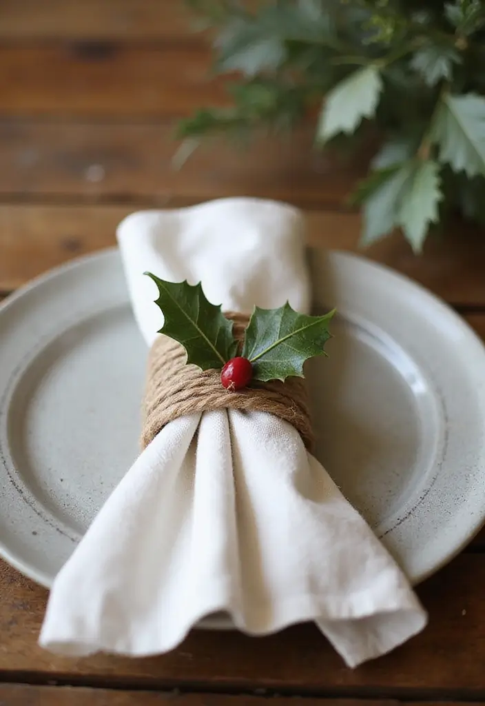 30+ Dining Table Christmas Decor Ideas for Family Gatherings 6 30+ Dining Table Christmas Decor Ideas for Family Gatherings - 6. Festive Napkin Rings