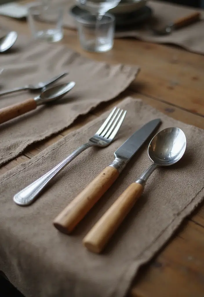 30+ Dining Table Christmas Decor Ideas for Family Gatherings 7 30+ Dining Table Christmas Decor Ideas for Family Gatherings - 7. Rustic Flatware