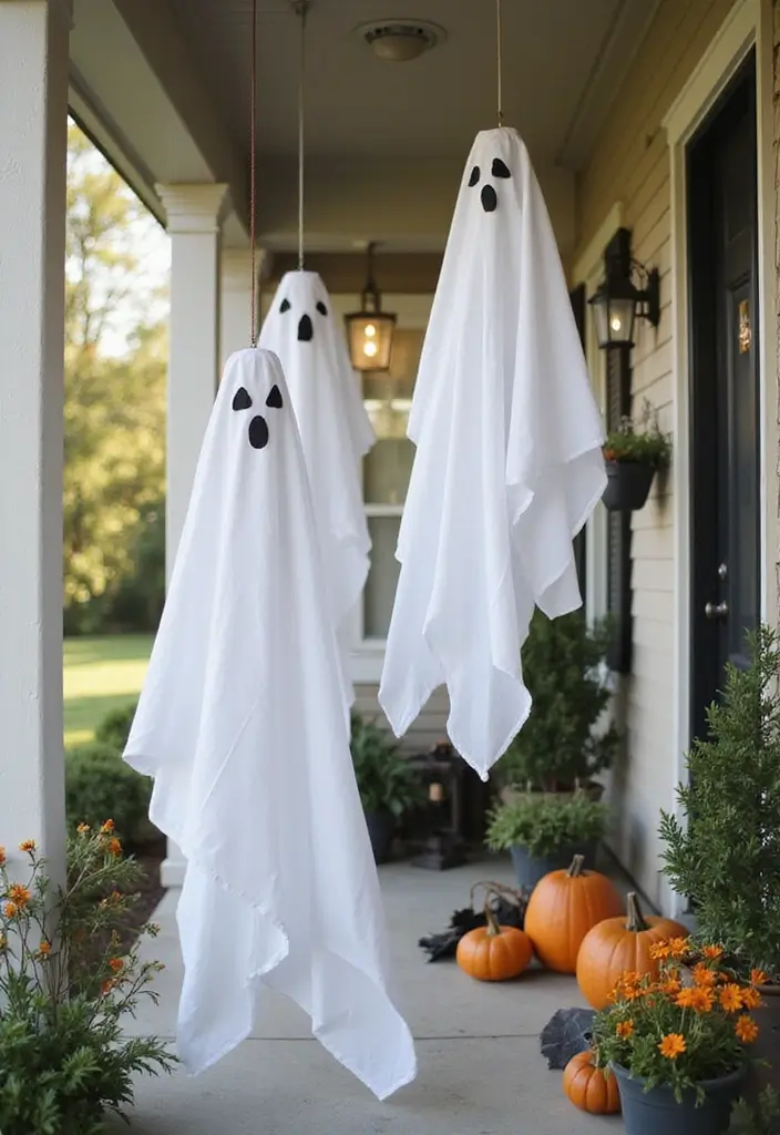 30+ Halloween Decoration Ideas That Instantly Impress 12 30+ Halloween Decoration Ideas That Instantly Impress - 12. Creepy Cloth Ghosts