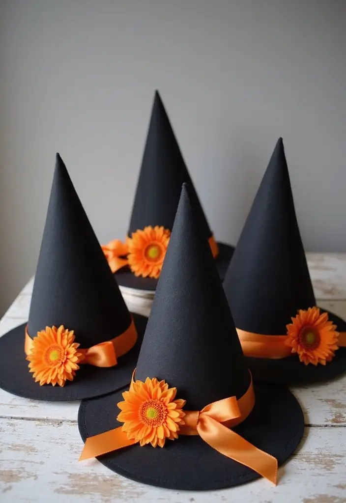 30+ Halloween Decoration Ideas That Instantly Impress 18 30+ Halloween Decoration Ideas That Instantly Impress - 18. DIY Witch Hats