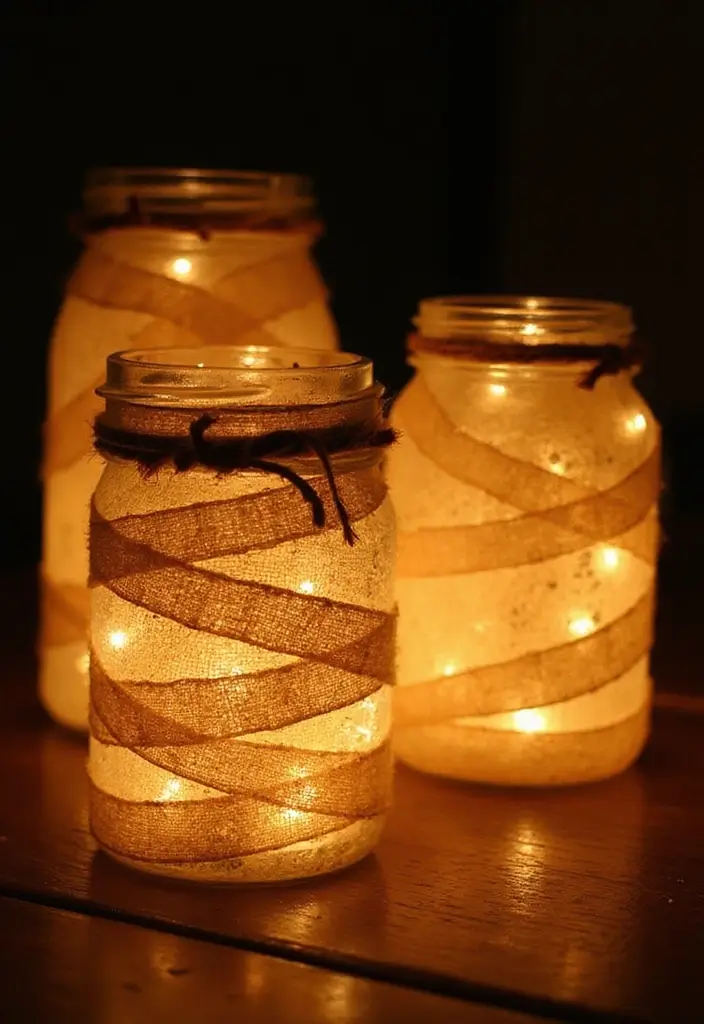 30+ Halloween Decoration Ideas That Instantly Impress 23 30+ Halloween Decoration Ideas That Instantly Impress - 23. DIY Mummy Jars