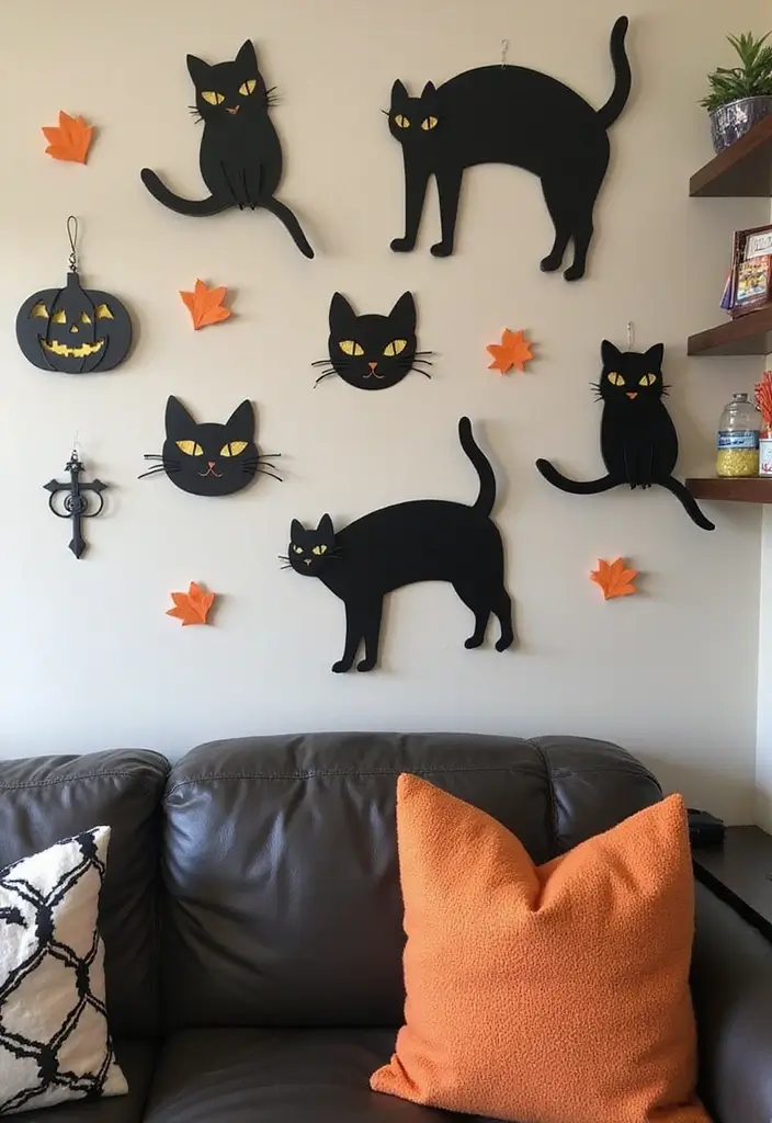 30+ Halloween Decoration Ideas That Instantly Impress 25 30+ Halloween Decoration Ideas That Instantly Impress - 25. DIY Black Cat Decor