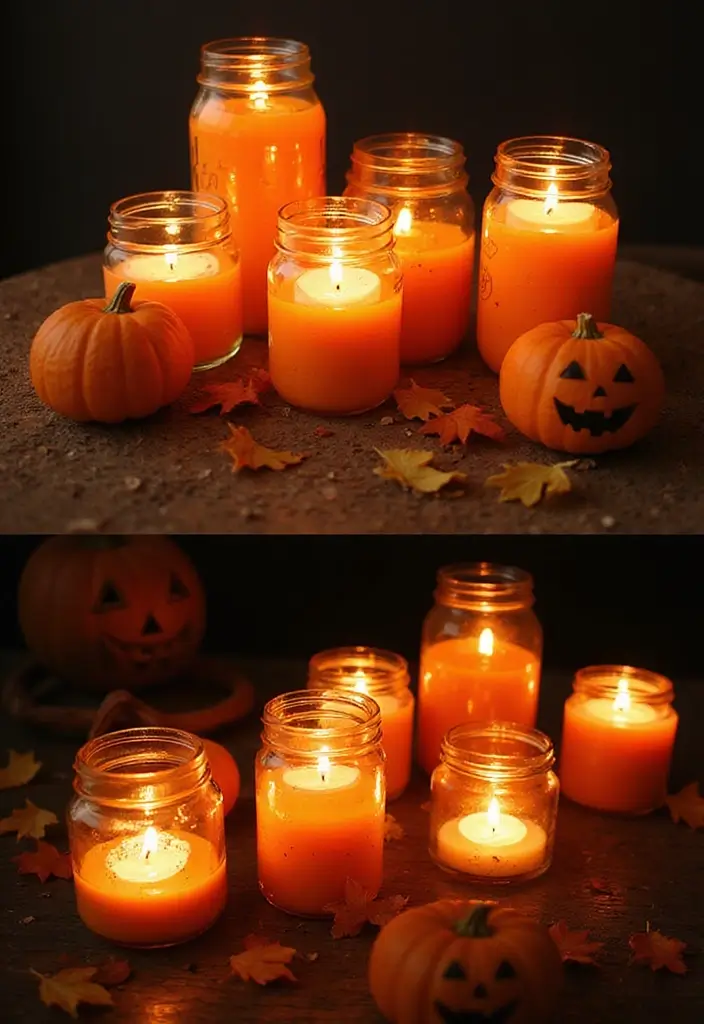 30+ Halloween Decoration Ideas That Instantly Impress 8 30+ Halloween Decoration Ideas That Instantly Impress - 8. Festive Candle Holders