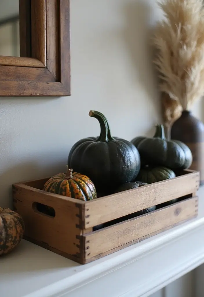 30 Halloween Mantel Decor Ideas for a Spooky Touch 7 30 Halloween Mantel Decor Ideas for a Spooky Touch - 7. Pumpkin Displays