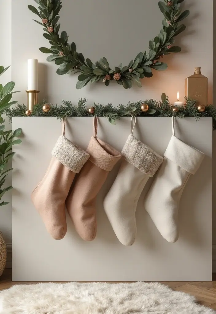 30+ Indoor Christmas Decoration Ideas for Every Style 8 30+ Indoor Christmas Decoration Ideas for Every Style - 8. Minimalist Stockings