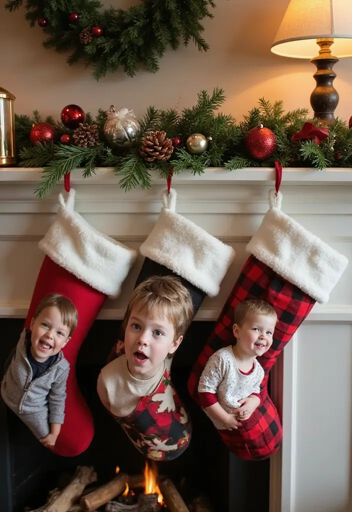 30+ Indoor Christmas Decoration Ideas for Every Style 9 30+ Indoor Christmas Decoration Ideas for Every Style - 9. Personalized Photo Stockings