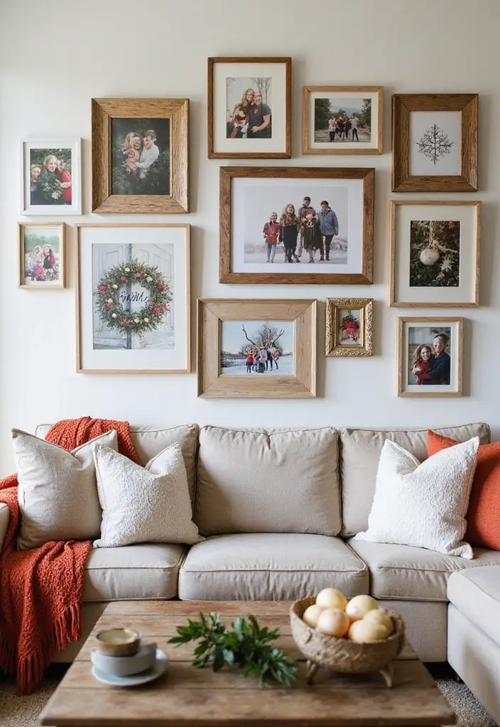 30+ Living Room Christmas Decor Ideas for a Festive Vibe 13 30+ Living Room Christmas Decor Ideas for a Festive Vibe - 13. Seasonal Wall Art