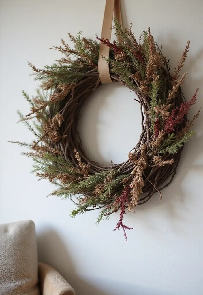 30+ Living Room Christmas Decor Ideas for a Festive Vibe 15 30+ Living Room Christmas Decor Ideas for a Festive Vibe - 15. Rustic Wreaths