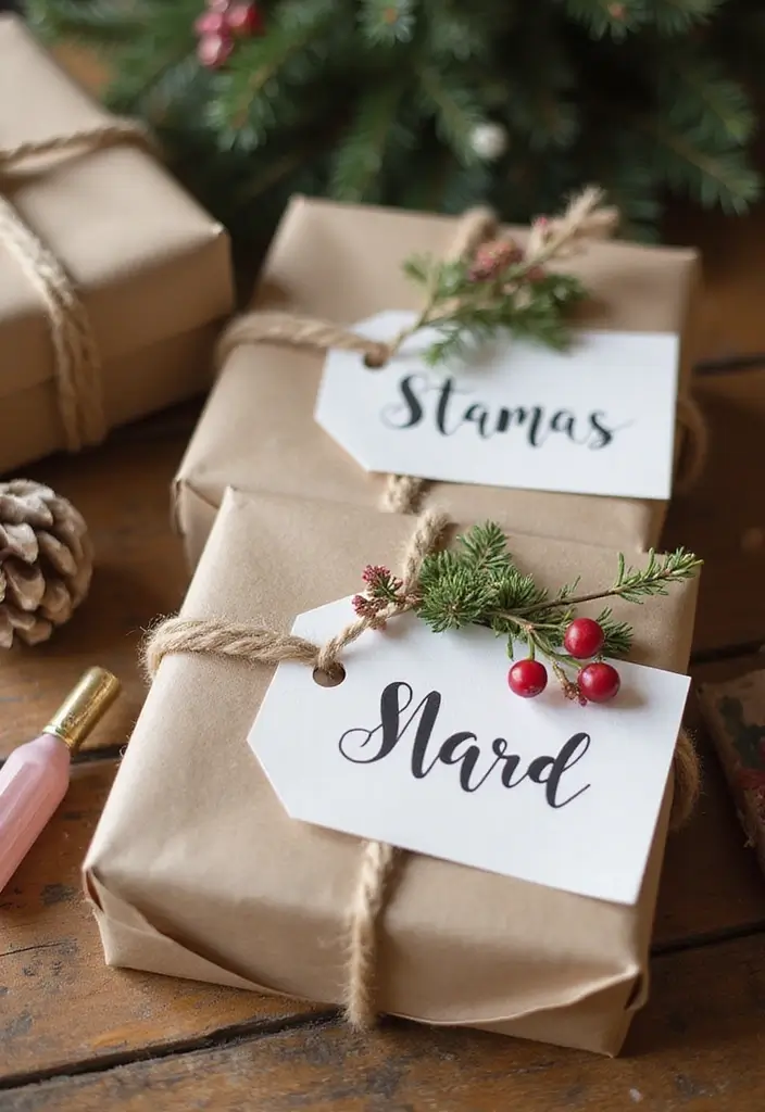 30+ Living Room Christmas Decor Ideas for a Festive Vibe 17 30+ Living Room Christmas Decor Ideas for a Festive Vibe - 17. Personalized Name Tags