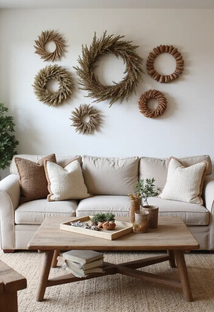 30+ Living Room Christmas Decor Ideas for a Festive Vibe 25 30+ Living Room Christmas Decor Ideas for a Festive Vibe - 25. Seasonal Wall Hangings
