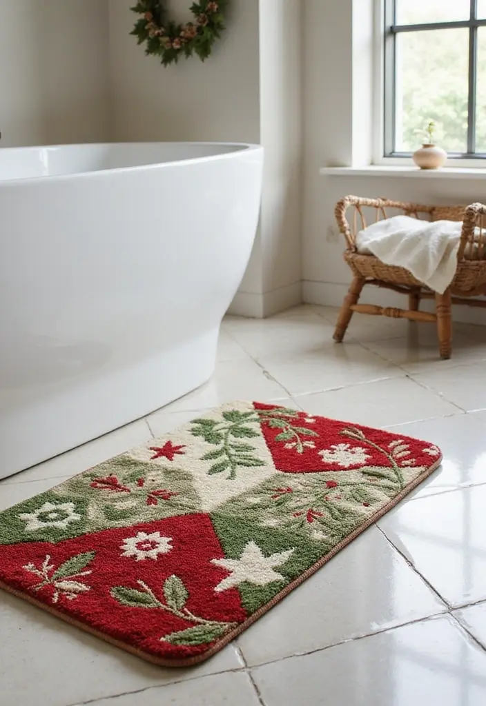 30+ New Year Decoration Ideas for a Fresh Start 14 30+ New Year Decoration Ideas for a Fresh Start - 14. Seasonal Bath Mat