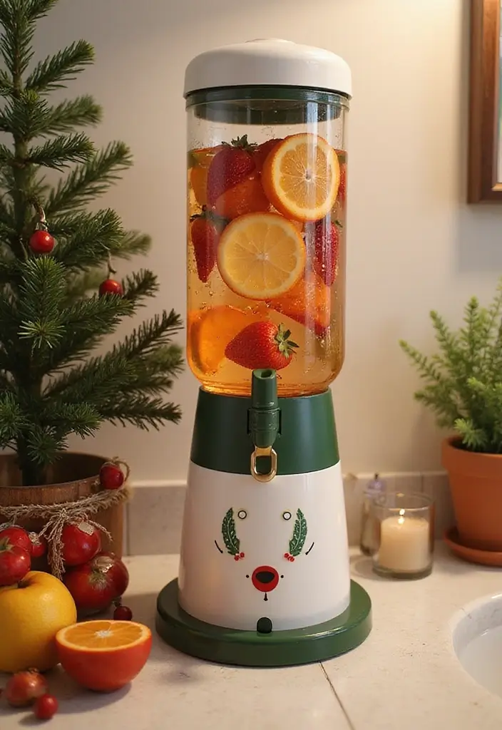 30+ New Year Decoration Ideas for a Fresh Start 27 30+ New Year Decoration Ideas for a Fresh Start - 27. Holiday-themed Water Dispenser